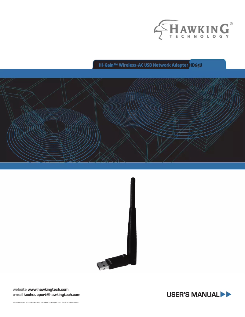 Page 1 de la notice Manuel utilisateur Hawking Technologies Hi-Gain HD65U