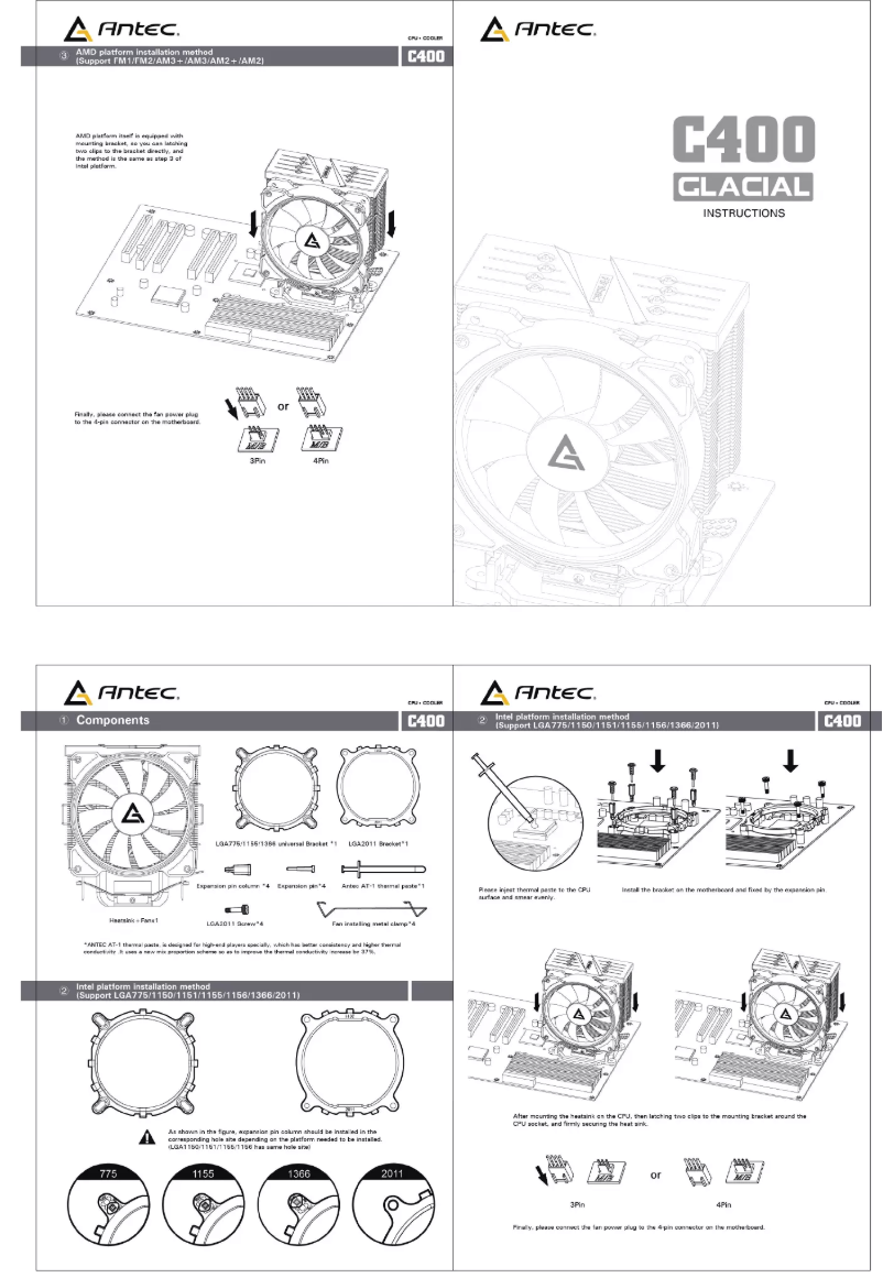 Page 1 de la notice Manuel utilisateur Antec C400 Glacial