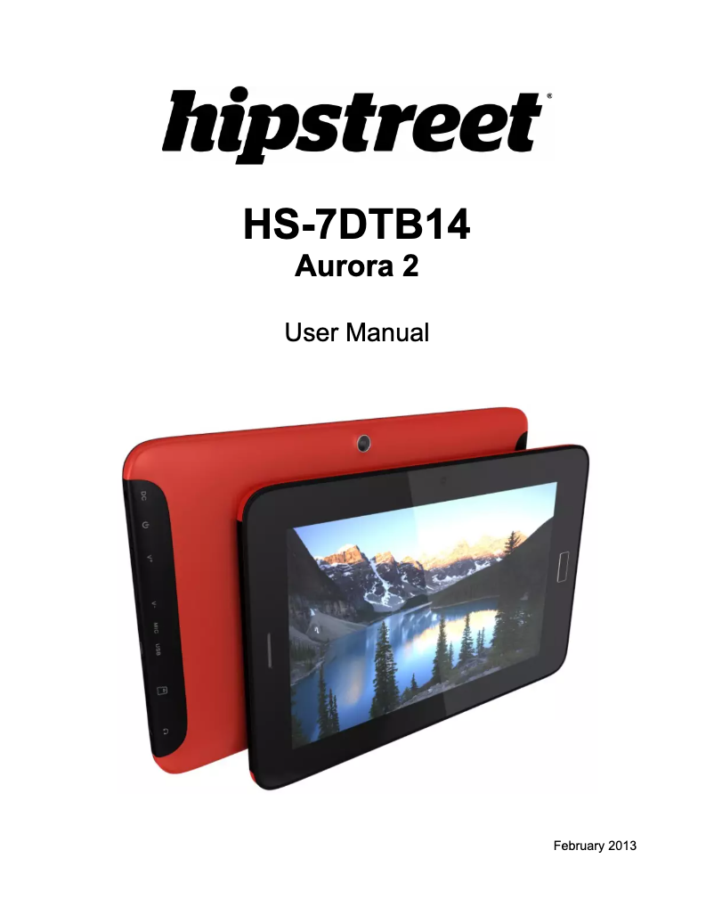 Page n°1 - Manuel utilisateur Hip Street Aurora 2