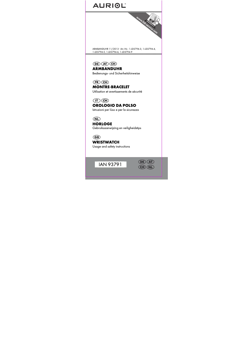 Image de la première page du manuel de l'appareil 1-LD3794