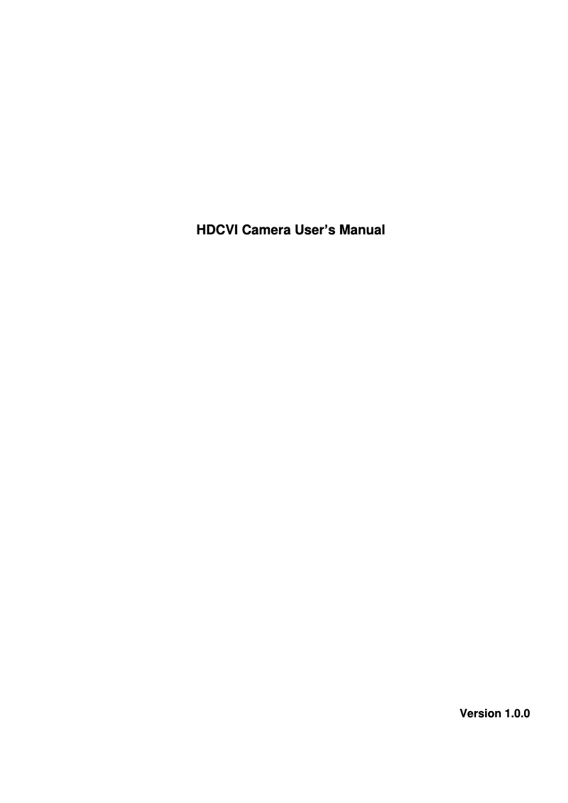 Page n°1 - Manuel utilisateur Dahua Technology Pro HAC-HFW2231RP-Z-IRE6-DP-27135