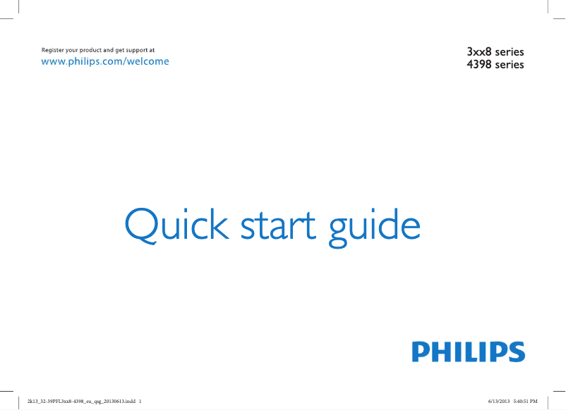 Page n°1 - Guide de démarrage rapide Philips 32PFL3178T