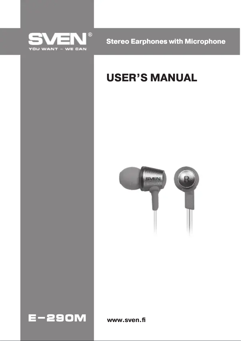 Page 1 de la notice Manuel utilisateur Sven E-290M