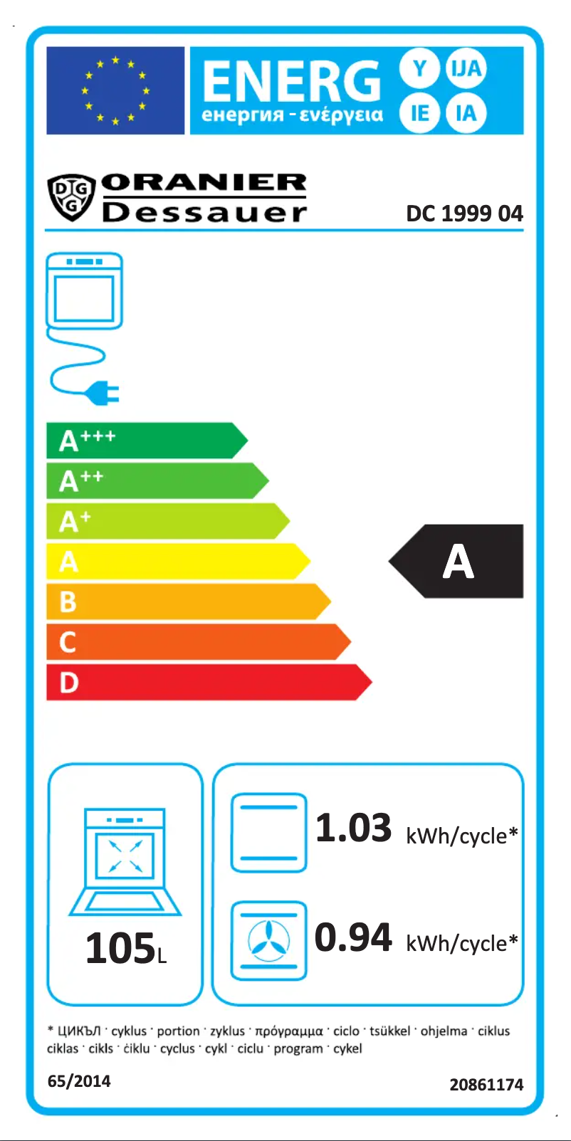 Page 1 de la notice Manuel utilisateur Oranier DC 1999