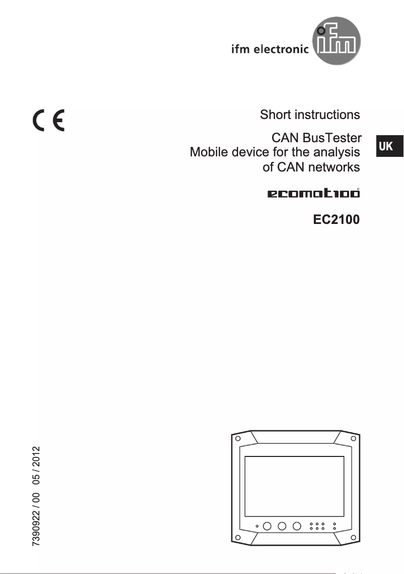 Page n°1 - Manuel utilisateur IFM EC2100