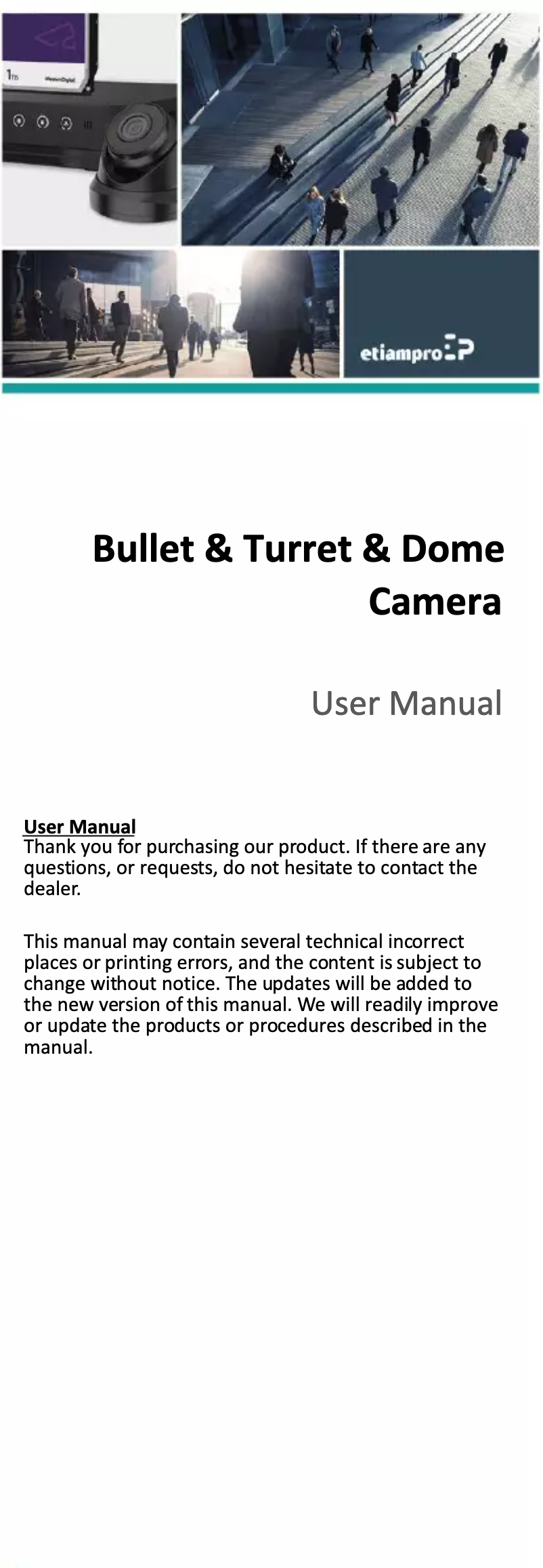 Page 1 de la notice Manuel utilisateur EtiamPro ECAMTVI601
