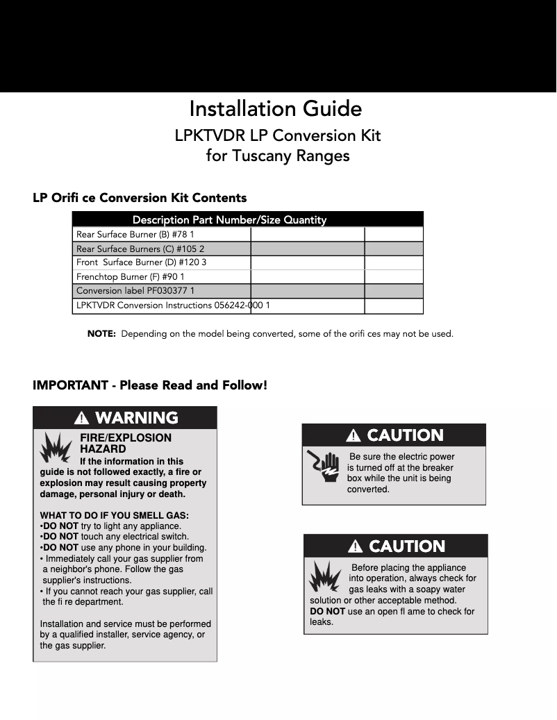 Page 1 de la notice Instructions / montage Viking TVDR3604BDB