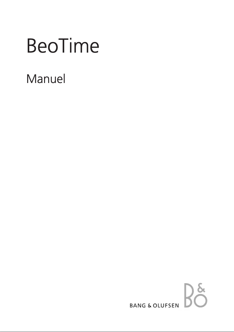 Page 1 de la notice Manuel utilisateur Bang & Olufsen BeoTime
