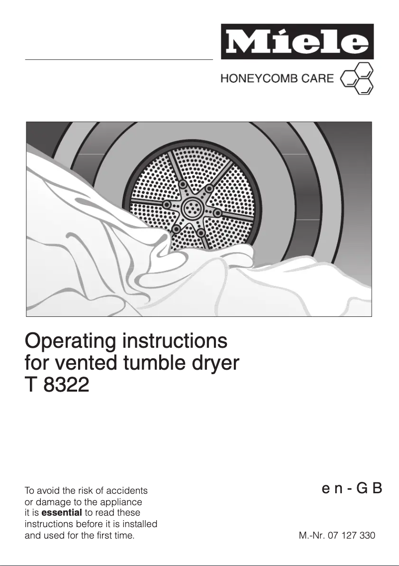Page n°1 - Manuel utilisateur Miele T 8322