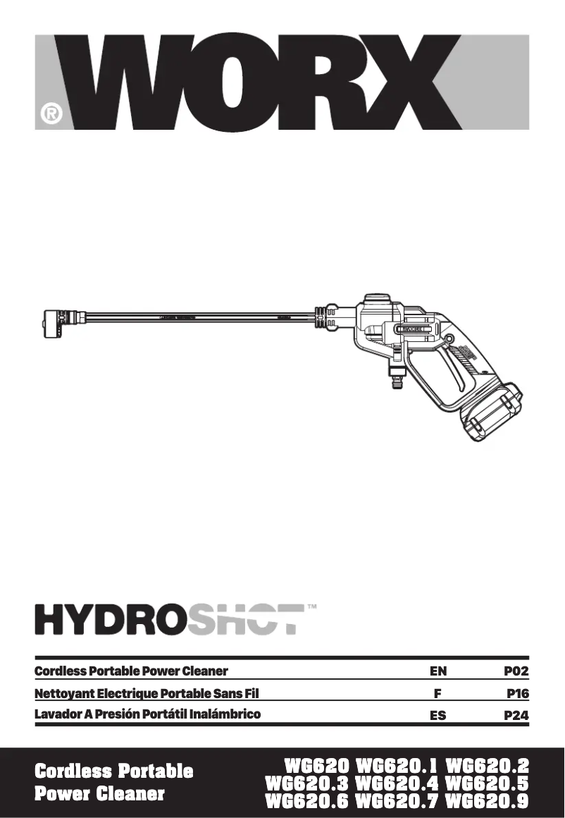 Página 1 del manual Manual de usuario Worx HydroShot WG620.5