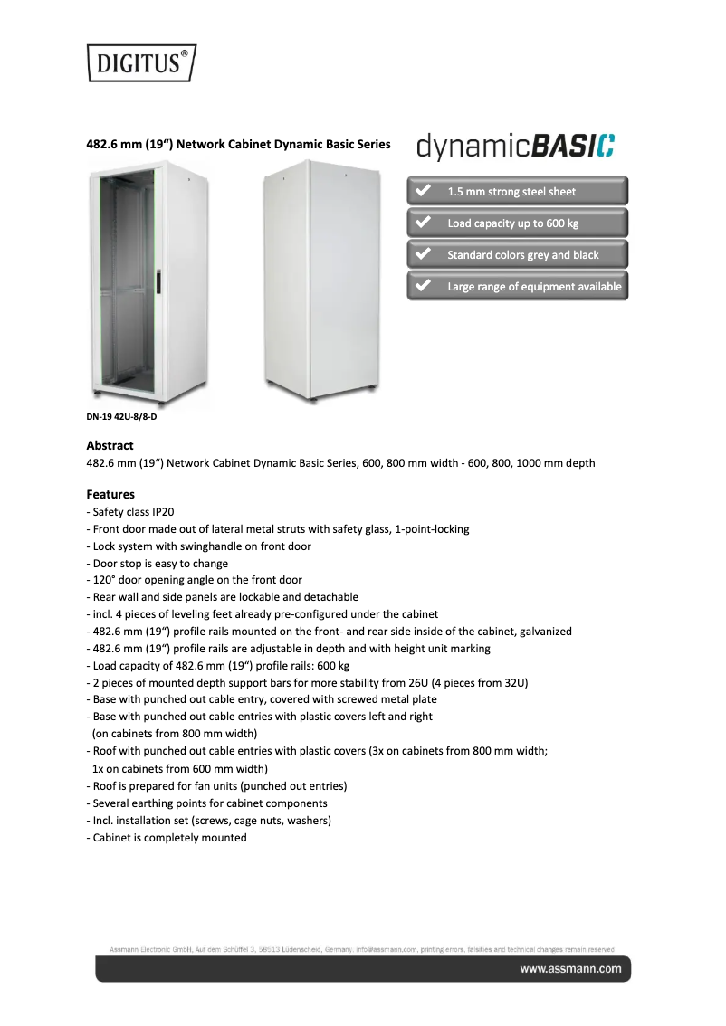 Image de la première page du manuel de l'appareil DN-19 42U-8/10-D