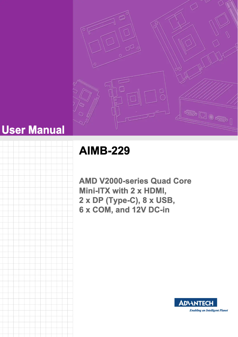 Page n°1 - Manuel utilisateur Advantech AIMB-229