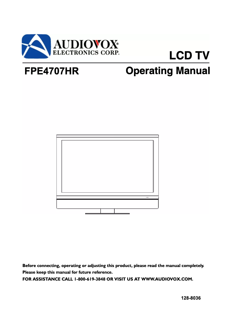 Page n°1 - Manuel utilisateur VOXX FPE4707HR