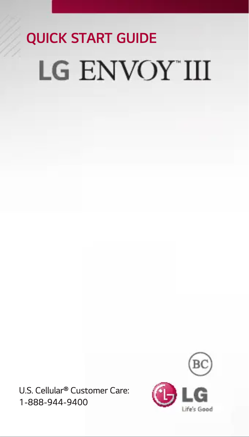 Page 1 de la notice Guide de démarrage rapide LG Envoy III