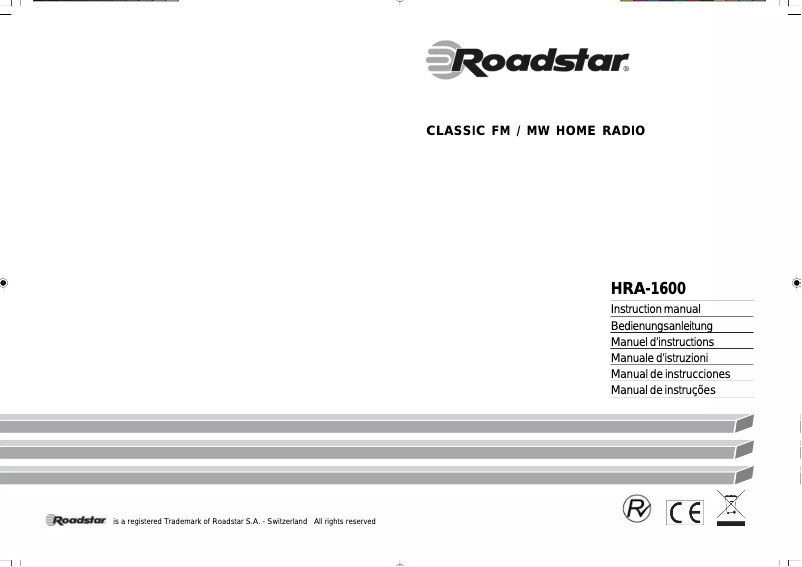 Page n°1 - Manuel utilisateur Roadstar HRA-1600