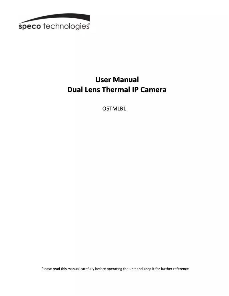 Page 1 de la notice Manuel utilisateur Speco Technologies O5TMLB1