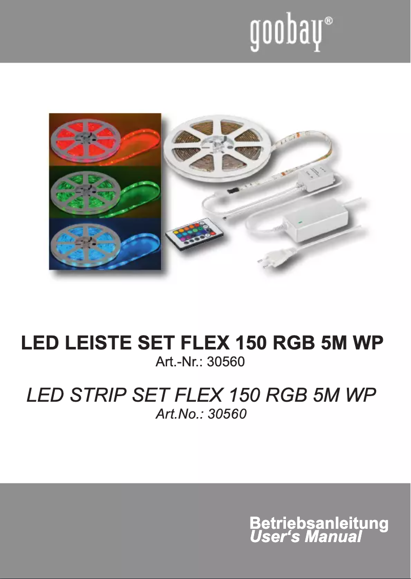 Page 1 de la notice Manuel utilisateur Wentronic LED Set flex 150 RGB 5m WP