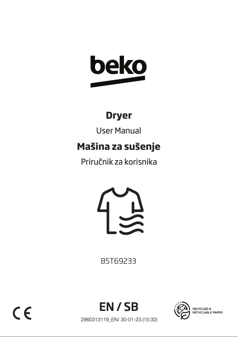 Page 1 de la notice Mode d'emploi Beko B5T69233