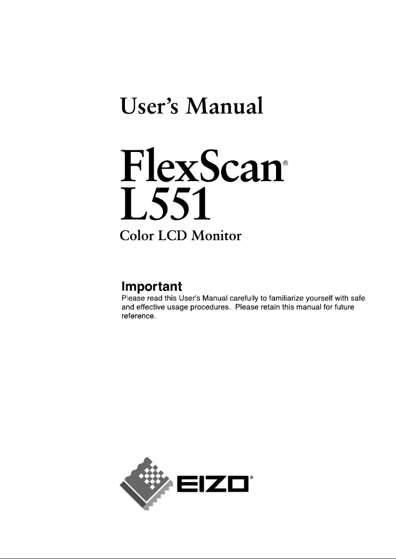 Page 1 de la notice Manuel utilisateur Eizo FlexScan L551