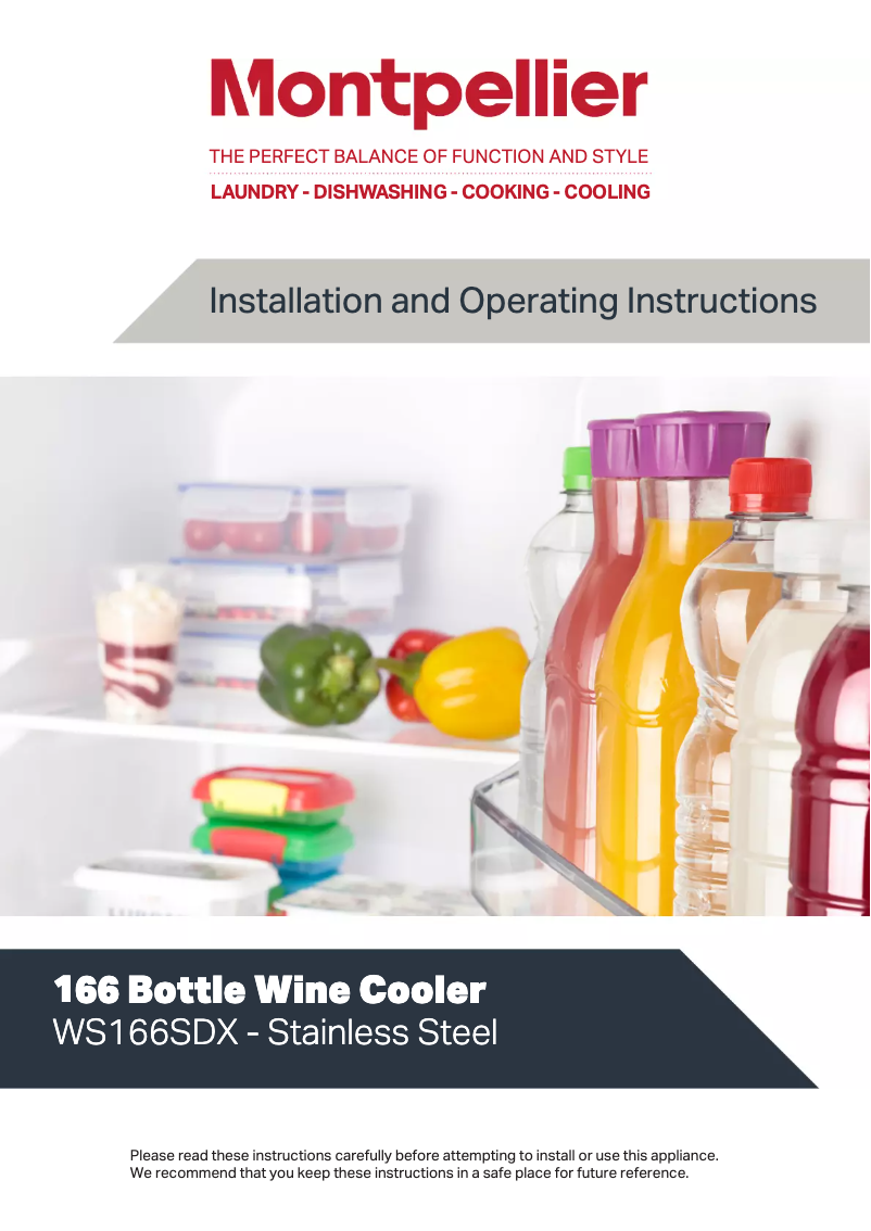 Page n°1 - Manuel utilisateur Montpellier WS166SDX