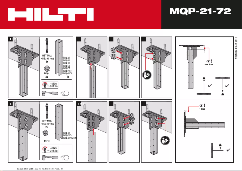Page n°1 - Manuel utilisateur Hilti MQP-21-72