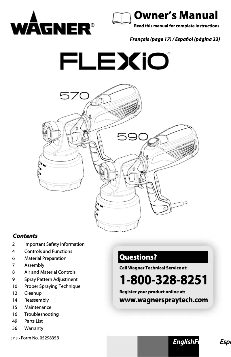 Page 1 of the manual User Manual Wagner SprayTech FLEXiO 570