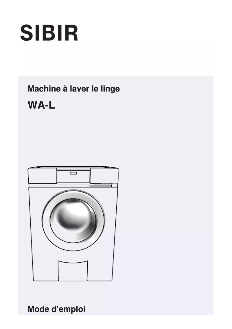 Page 1 de la notice Manuel utilisateur SIBIR WA-L 11001