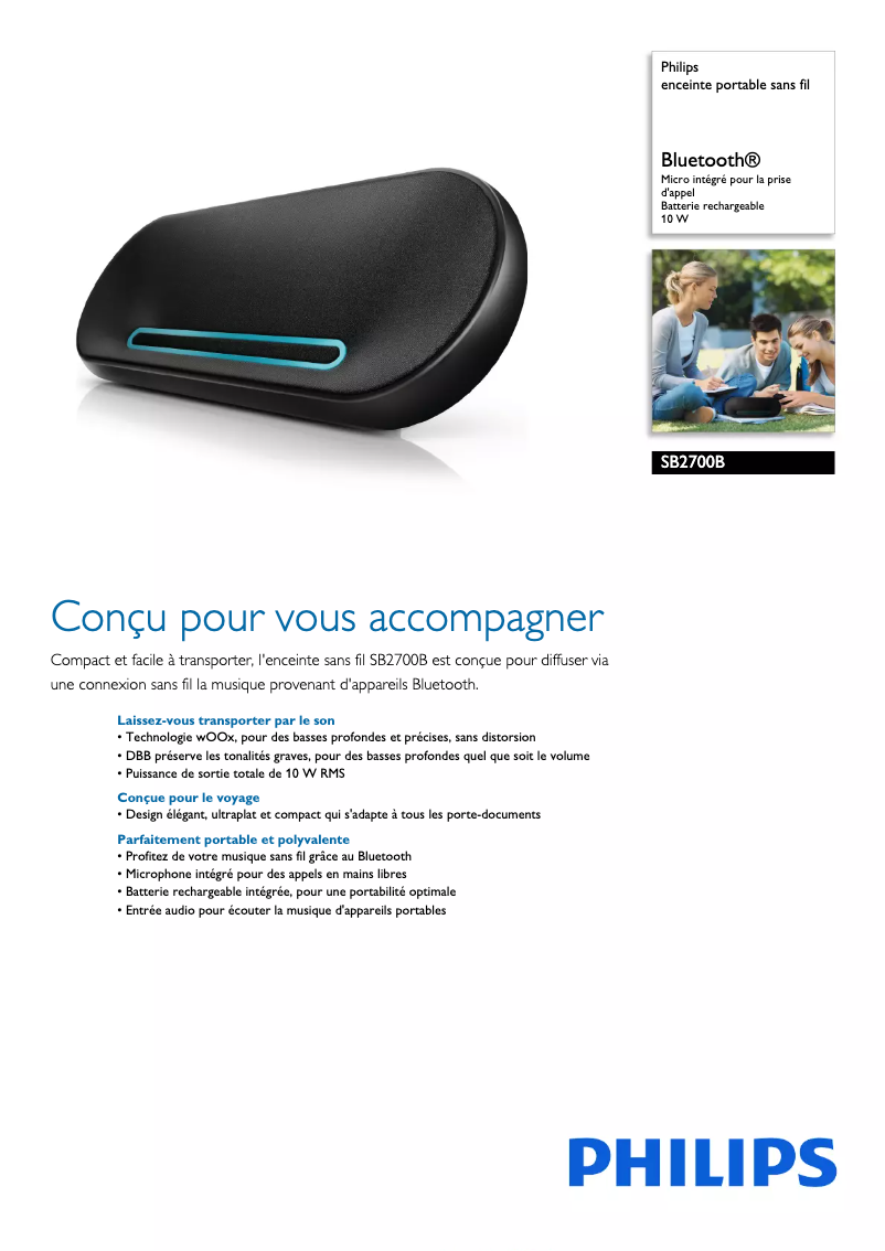 Image de la première page du manuel de l'appareil SB2700B