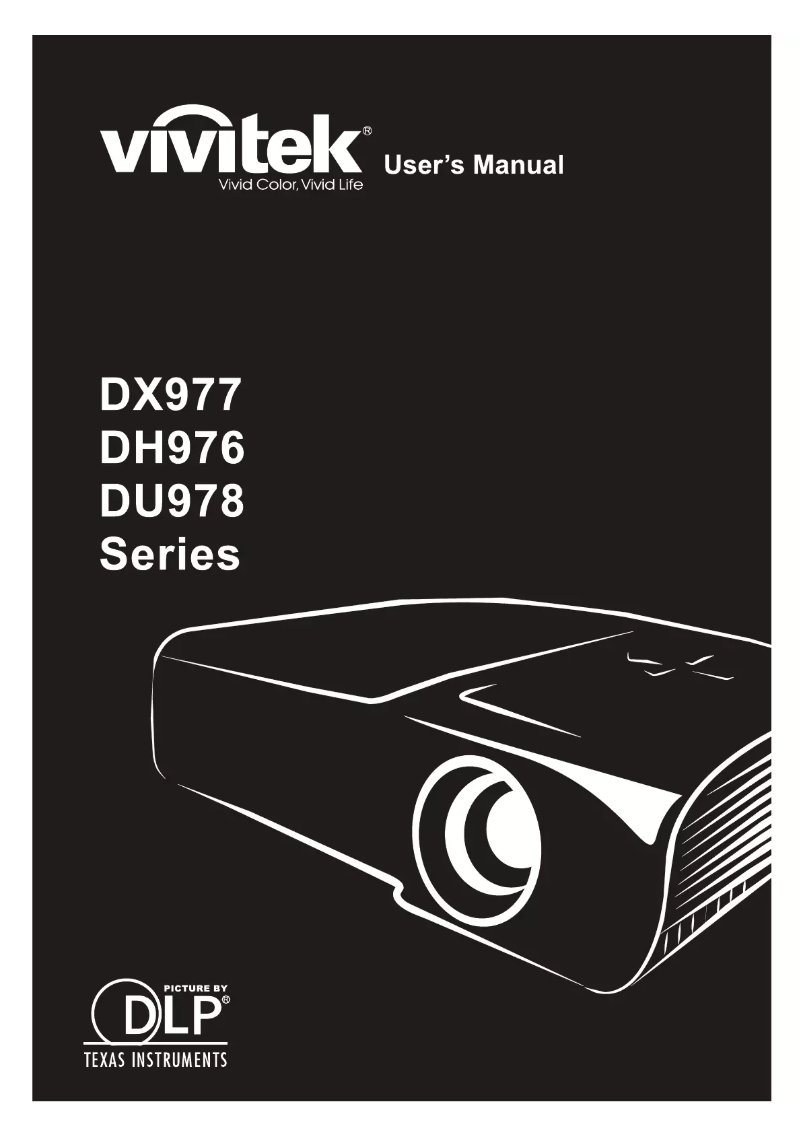 Page n°1 - Manuel utilisateur Vivitek DH976-WT