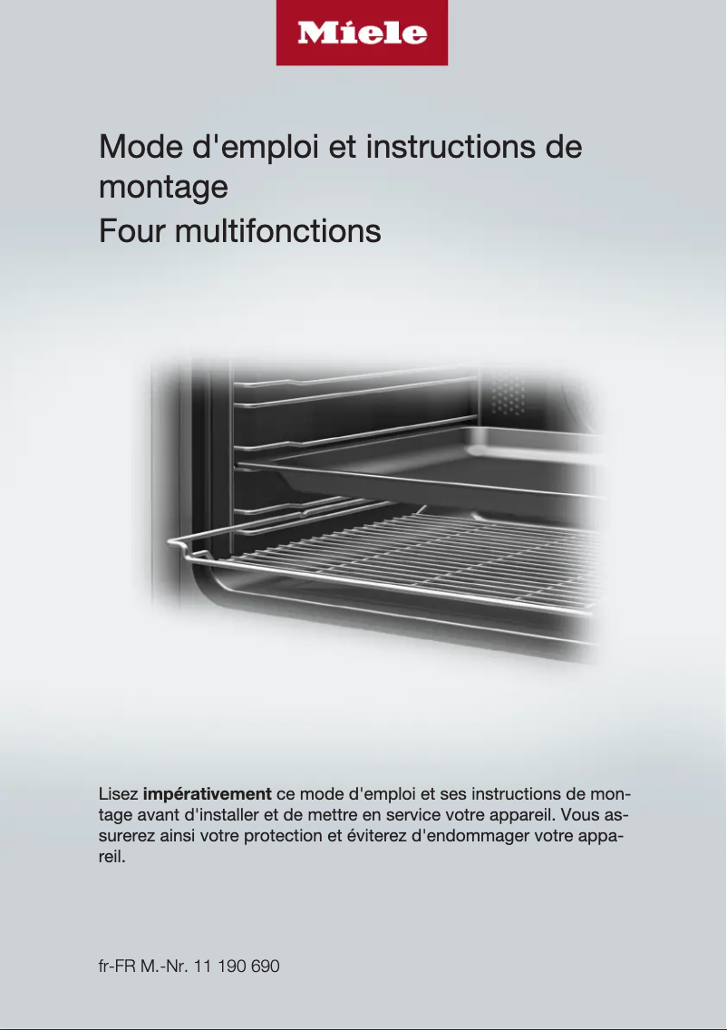 Page n°1 - Manuel utilisateur Miele H 7161 BP