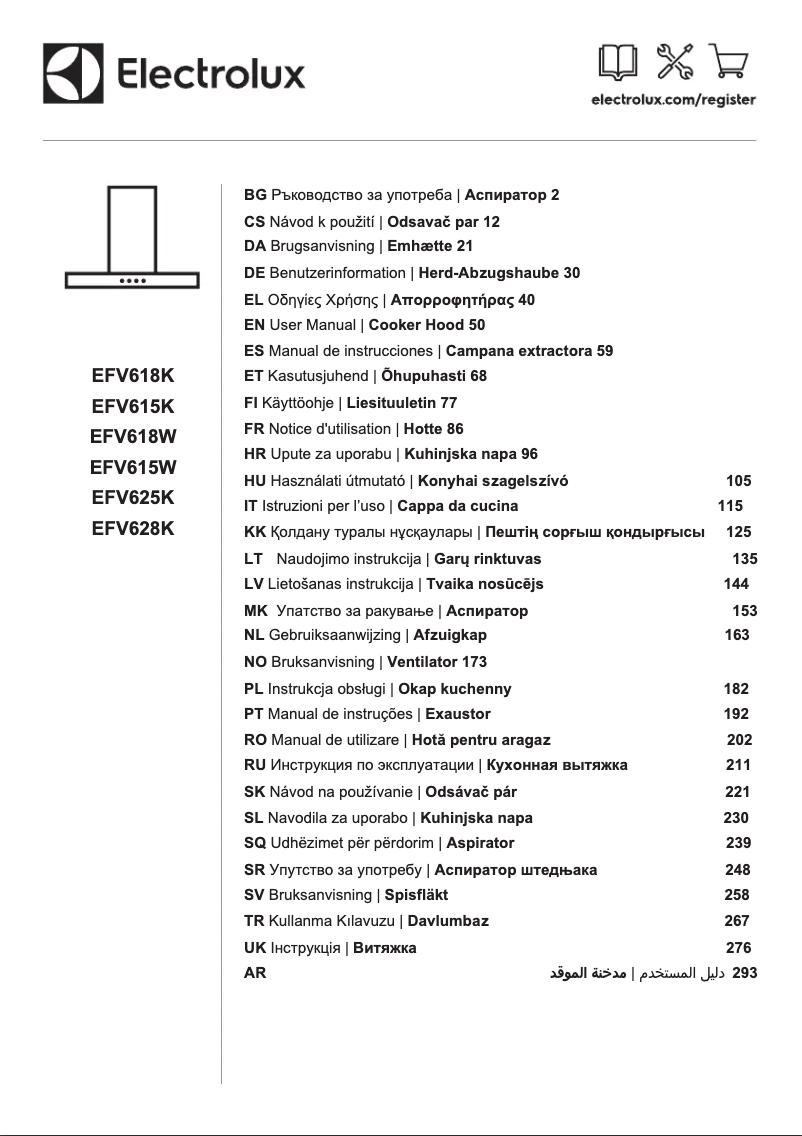 Image de la première page du manuel de l'appareil EFV615W