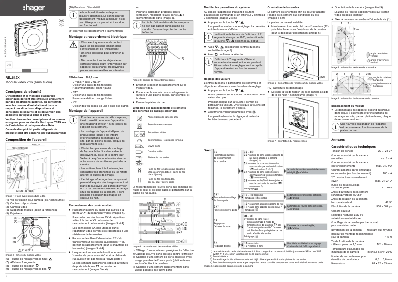 Page 1 de la notice Instructions / montage Hager REU612X