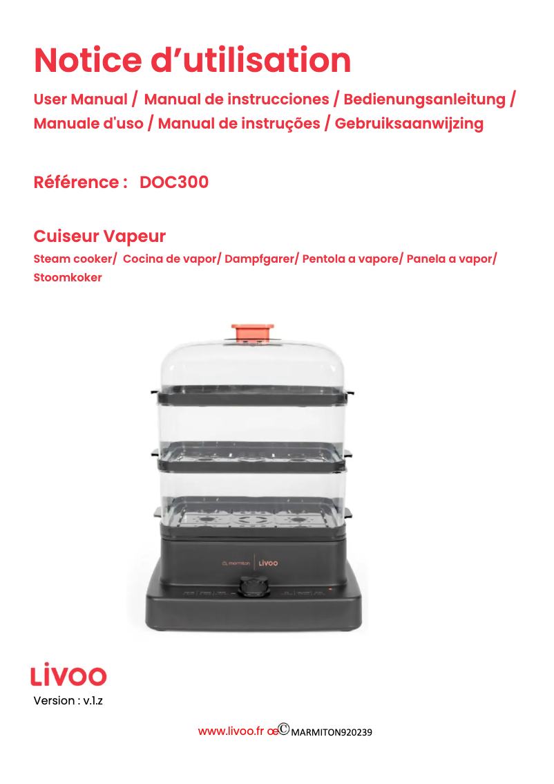 Page n°1 - Manuel utilisateur Livoo DOC300
