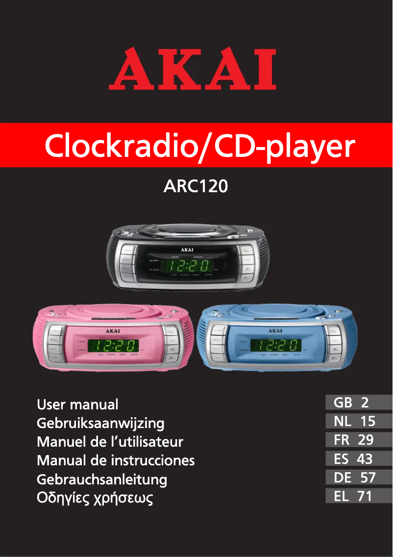 Page n°1 - Manuel utilisateur AKAI ARC120BK