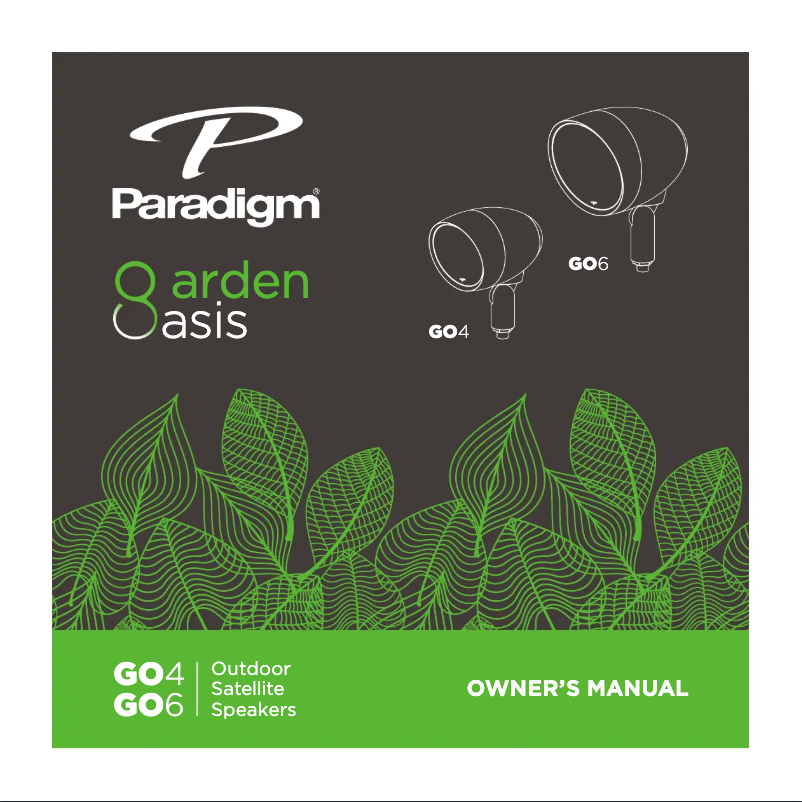 Page 1 de la notice Manuel utilisateur Paradigm GO12SW