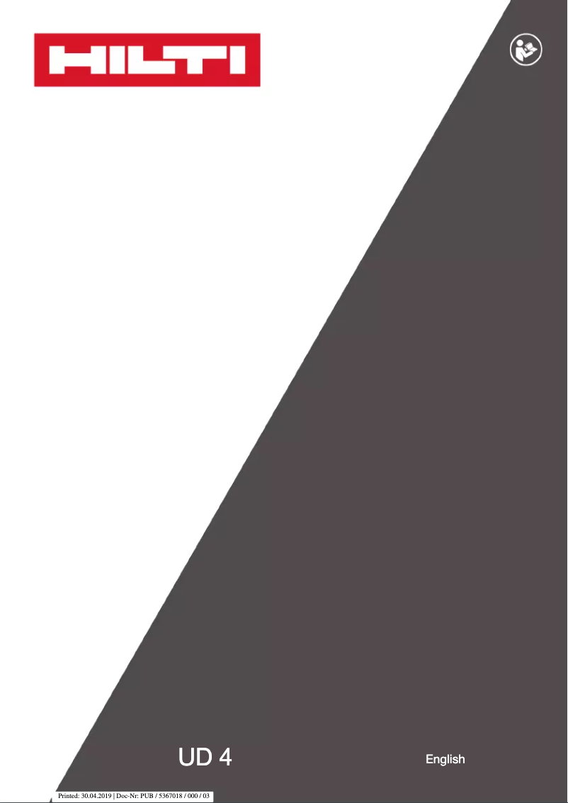 Page 1 de la notice Manuel utilisateur Hilti UD 4