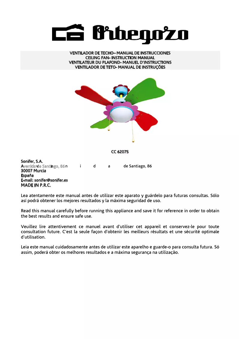 Image de la première page du manuel de l'appareil CC 62075