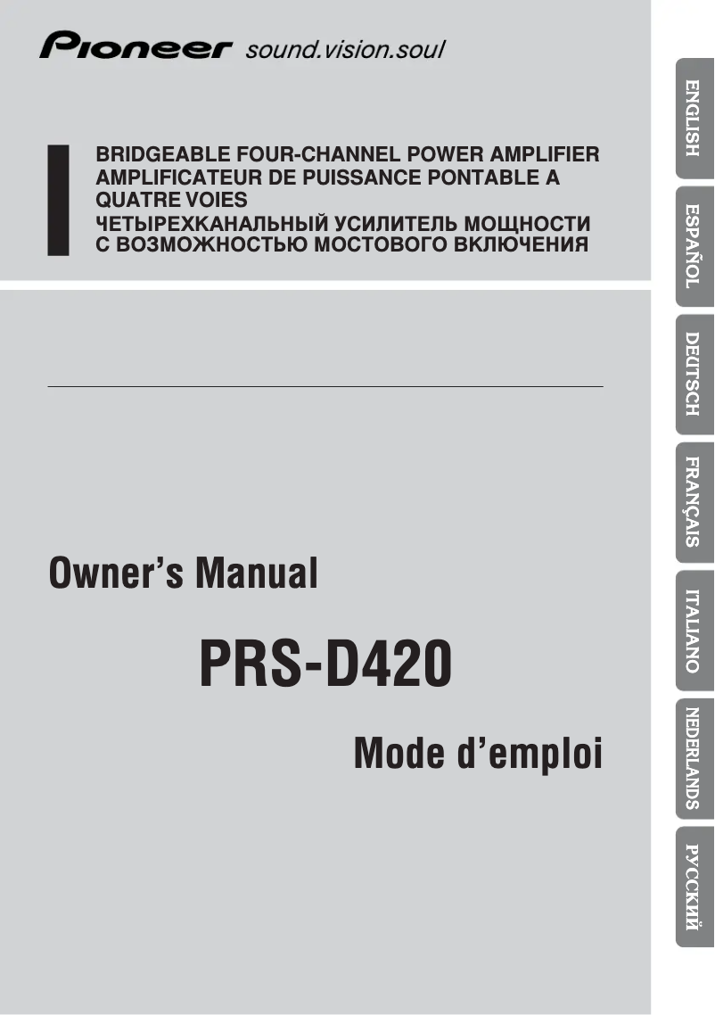 Image de la première page du manuel de l'appareil PRS-D420