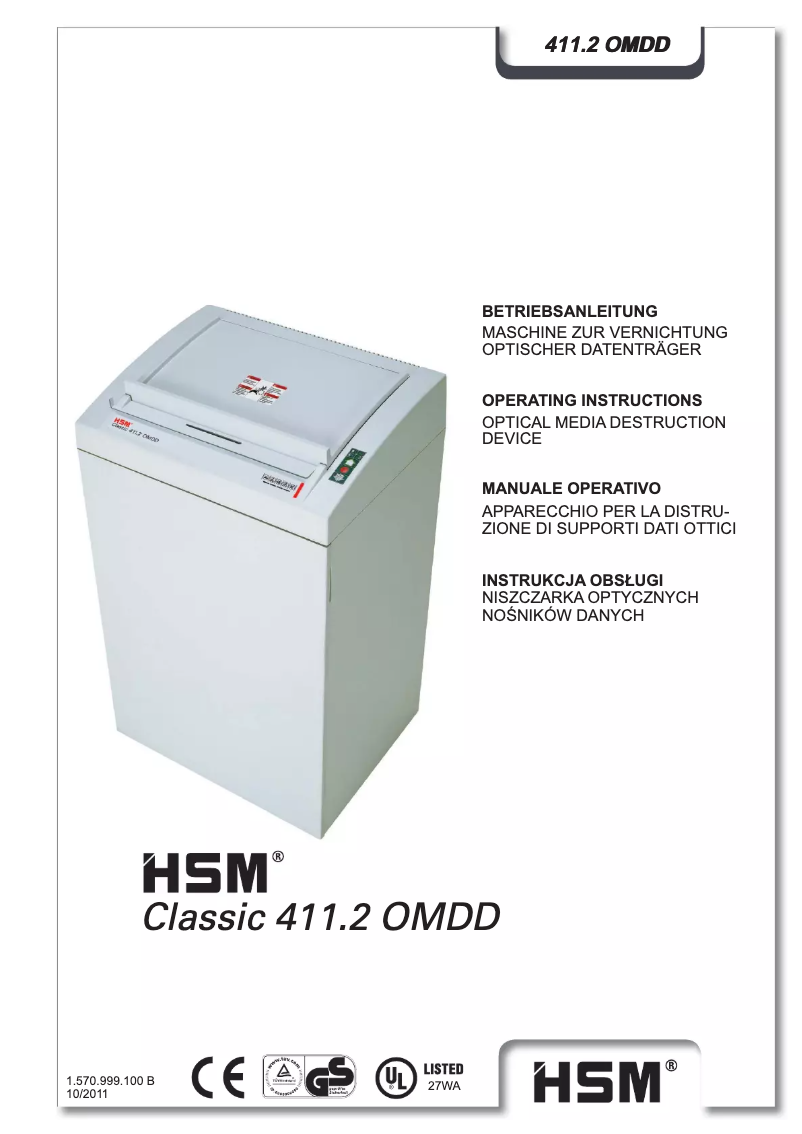 Page n°1 - Manuel utilisateur HSM 411.2 OMDD