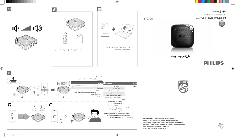 Page 1 de la notice Guide de démarrage rapide Philips BT2500W