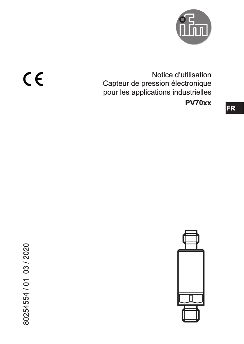Page 1 de la notice Manuel utilisateur IFM PV7004