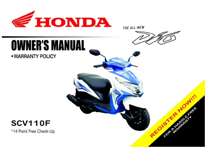 Página 1 del manual Manual de usuario Honda Dio 110 (2021)