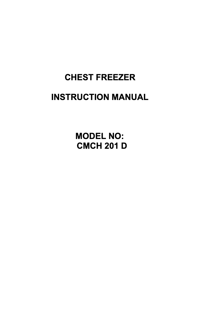 Page 1 de la notice Manuel utilisateur Candy CMCH 200 D