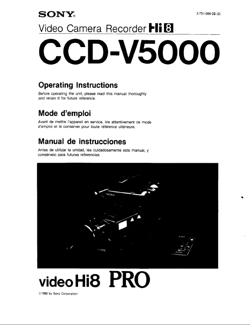 Página 1 del manual Manual de usuario Sony CCD-V5000