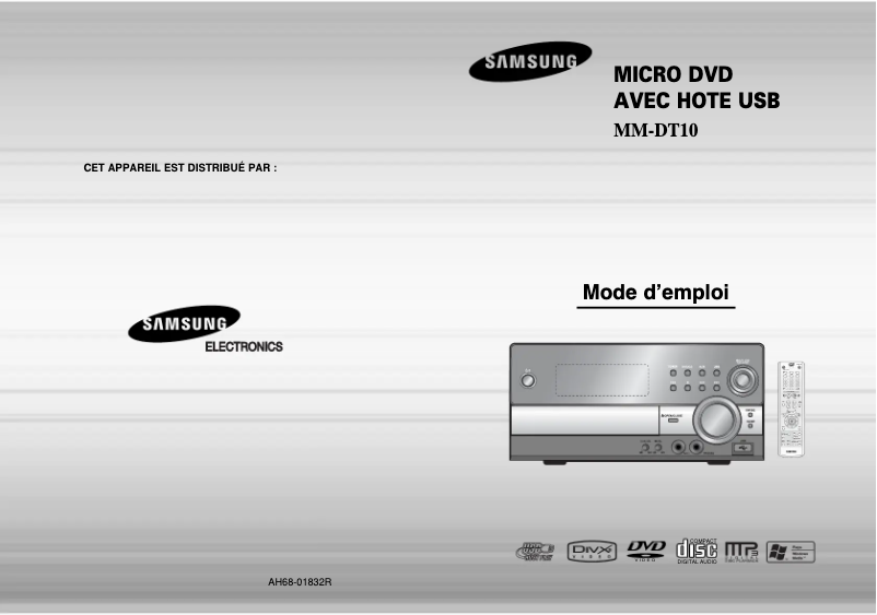 Page 1 de la notice Manuel utilisateur Samsung MM-DT10