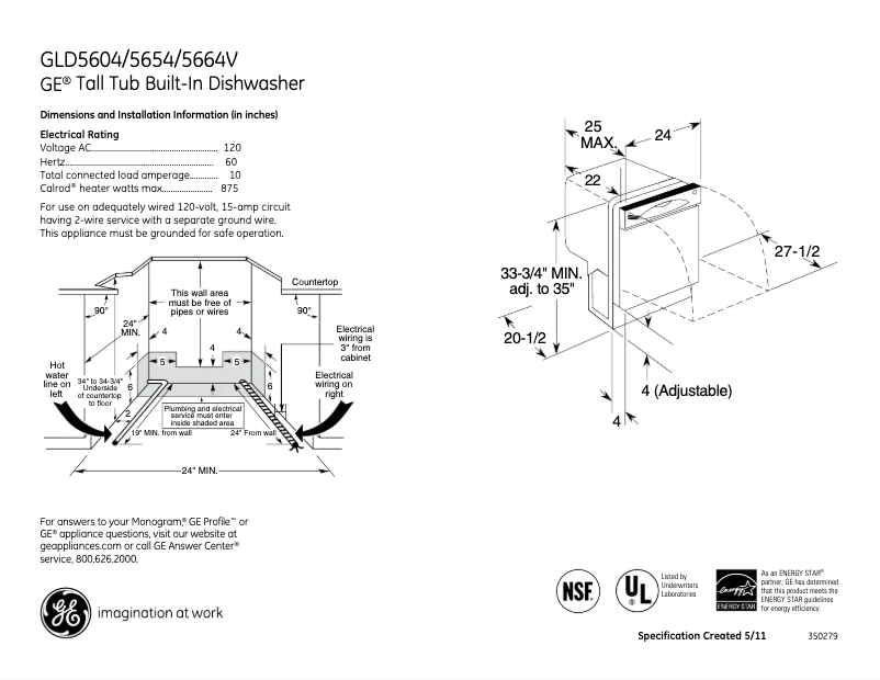 Imagen de la primera página del manual del dispositivo GLD5604VCC