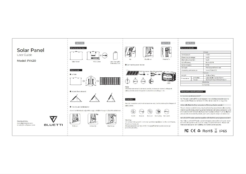 Image de la première page du manuel de l'appareil PV420