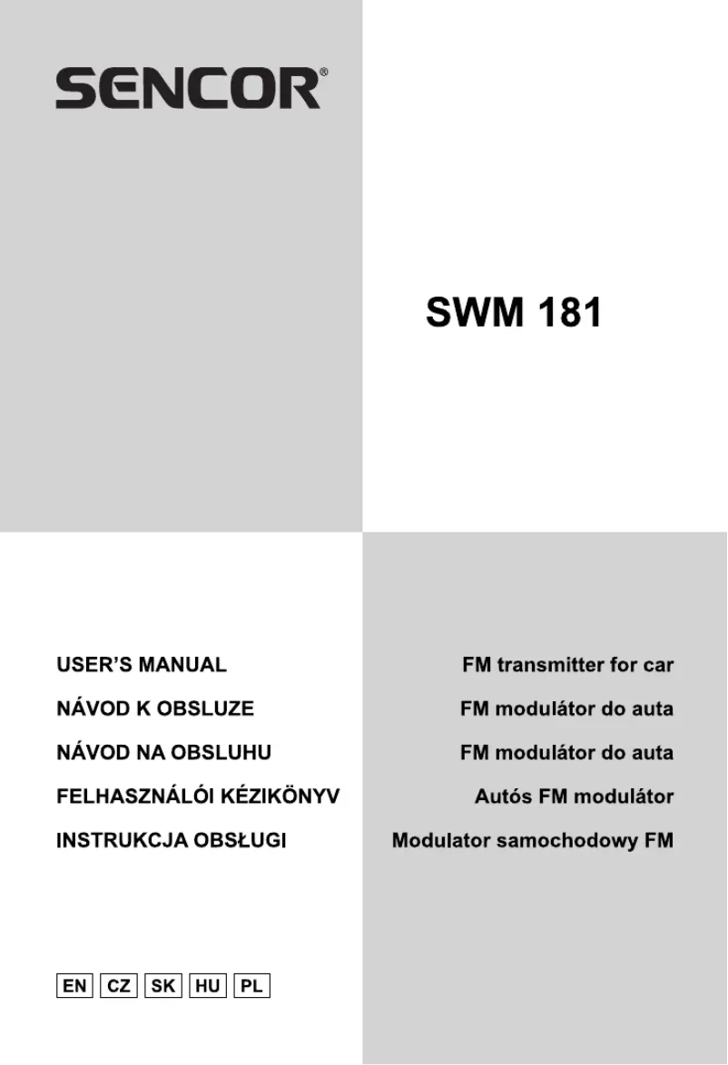 Image de la première page du manuel de l'appareil SWM 181