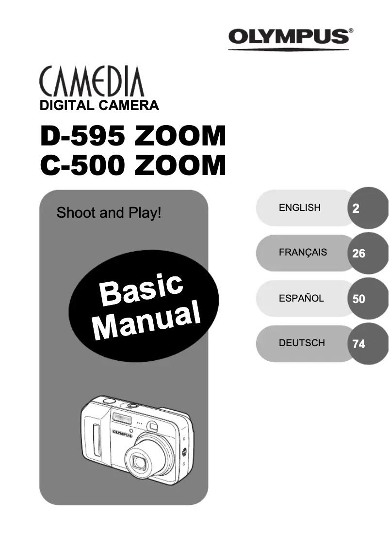 Page 1 de la notice Manuel utilisateur Olympus Camedia D-595 Zoom