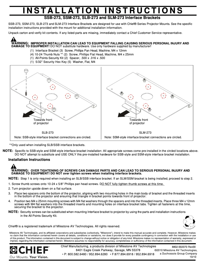 Image de la première page du manuel de l'appareil SLM273